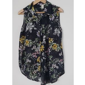 Sleeveless floral top